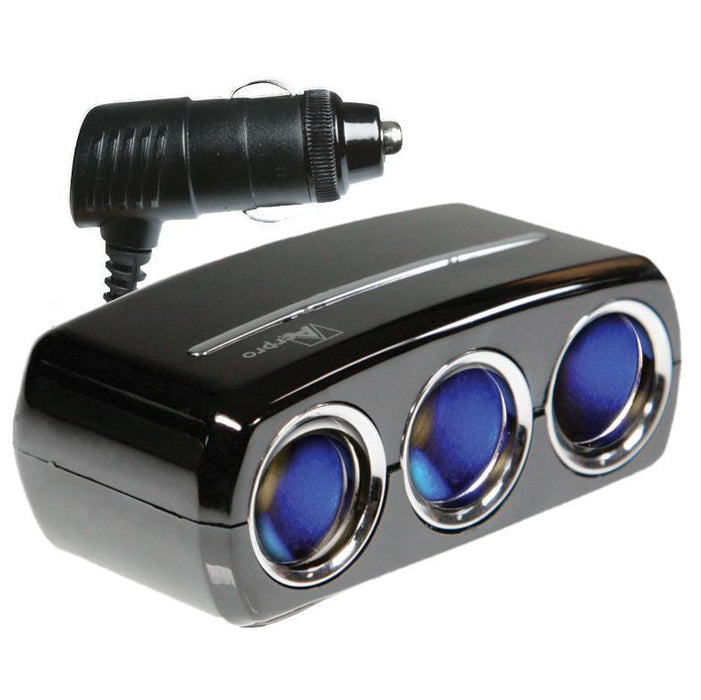 Aerpro APL3 3-way 12V/24V DC Sockets (with blue LED)