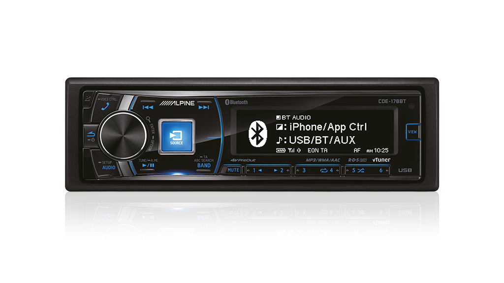 [NLA] Alpine CDE-178BT CD Receiver with Advanced Bluetooth® / USB / iPod® and iPhone® / TuneIt / App Controller