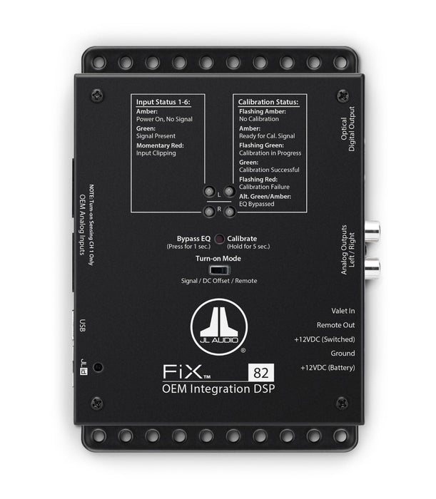 JL AUDIO Oem Integration Dsp With Automatic Time Correction & Digital Eq (8-Channel Inputs/2-Channel Stereo Rca Outputs/1 Digital Optical Output) -FIX-82