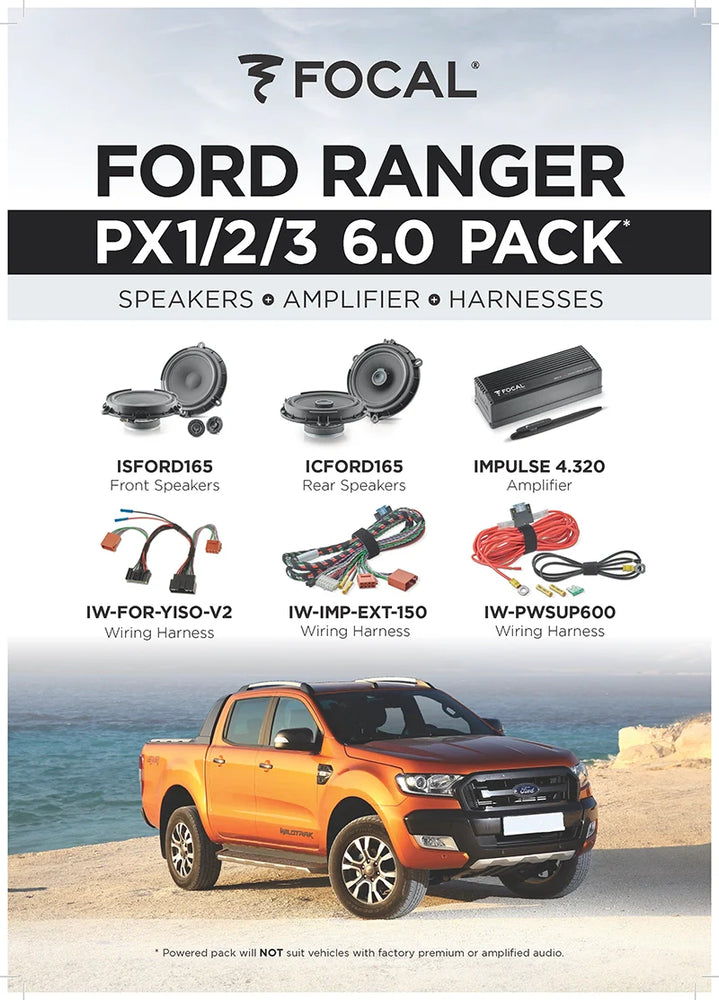 FOCAL Isford165, Icford165, Impulse, Iw-Fordv2-Yiso And Iw-Imp-Ext150 | -Ford Ranger pre 2022 Powered 6.0 pack