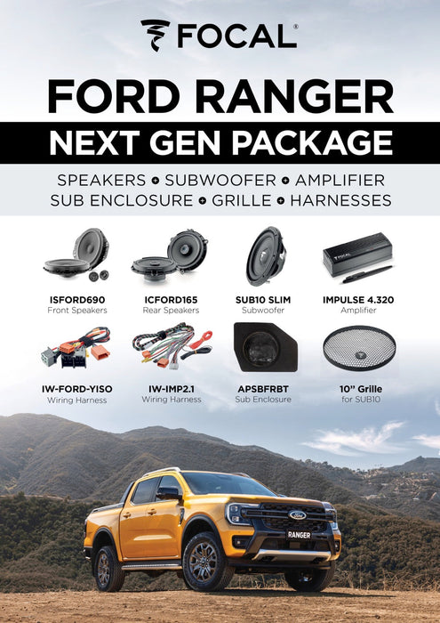 FOCAL Plug & Play Speaker Upgrade -Ford Ranger NextGen Powered 6.1 pack