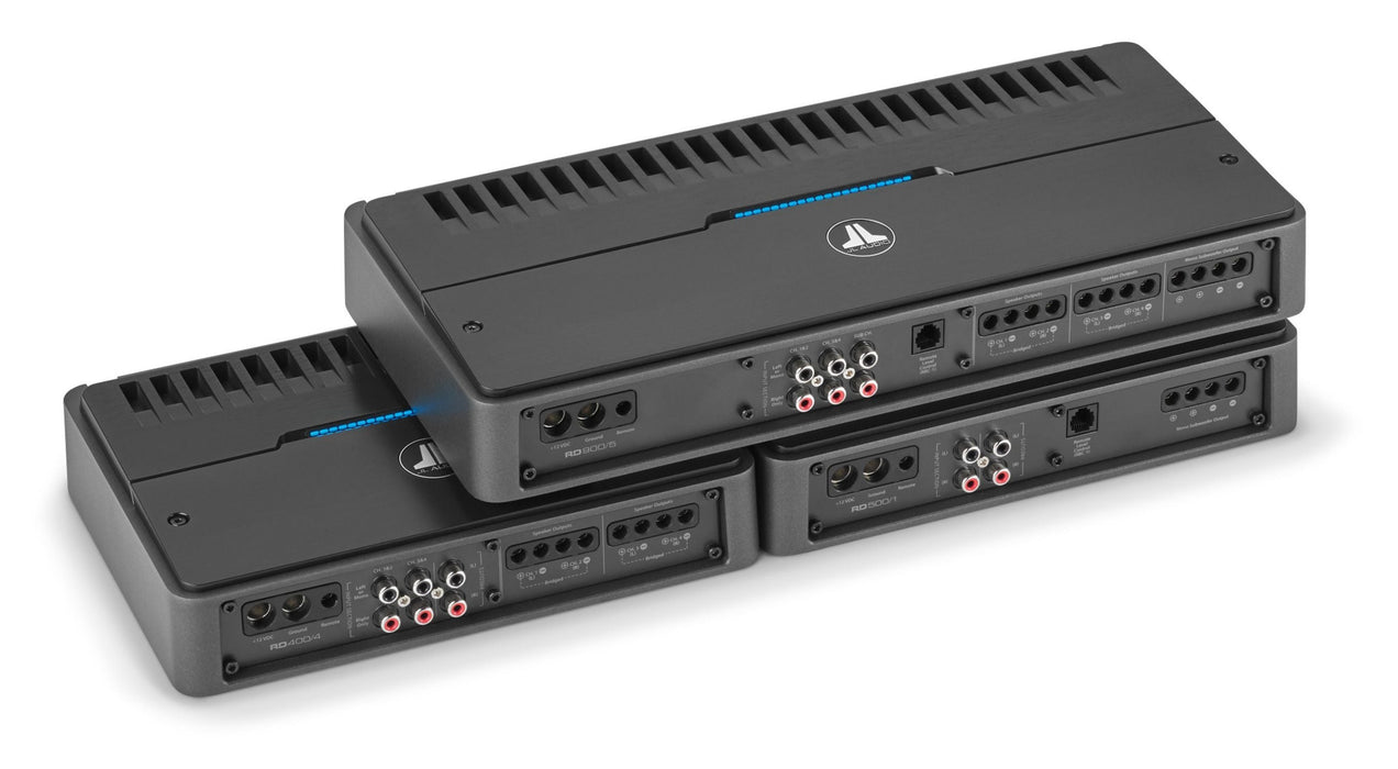 JL AUDIO 5-Channel Class D System Amplifier, 70 W X 4 @ 4 Ω + 500 W X 1 @ 2 Ω – 14.4V -RD900/5