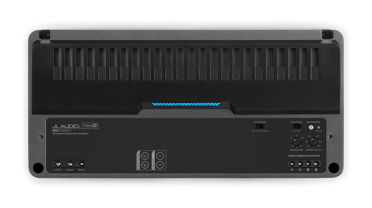 JL AUDIO Monoblock Class D Subwoofer Amplifier, 1000 W X 1 @ 2 Ω / 600 W X 1 @ 4 Ω – 14.4V -RD1000/1
