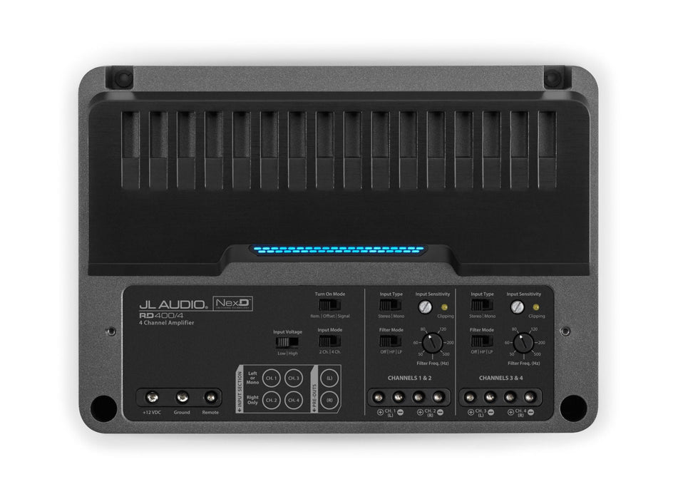 JL AUDIO 4-Channel Class D Full Range Amplifier, 100 W X 4 @ 2 Ω / 75 W X 4 @ 4 Ω – 14.4V -RD400/4