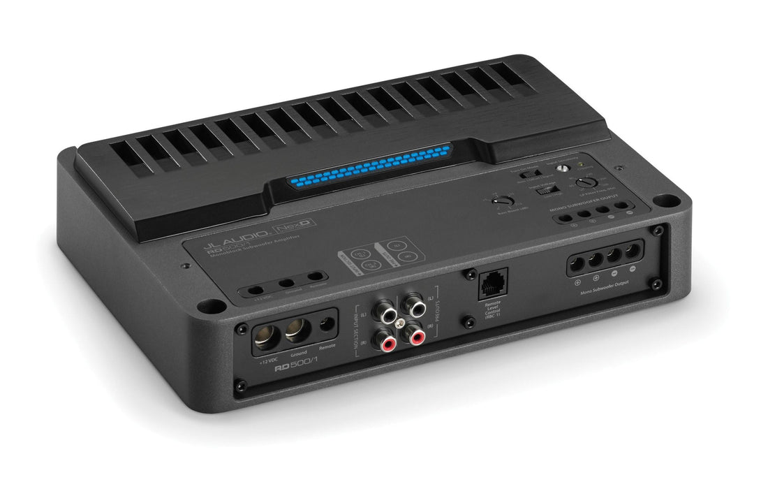 JL AUDIO Monoblock Class D Subwoofer Amplifier, 500 W X 1 @ 2 Ω / 250 W X 1 @ 4 Ω – 14.4V -RD500/1