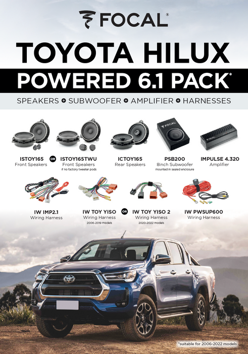 Focal Toyota Hilux – Powered 6.1 Pack Subwoofer & Amplifier