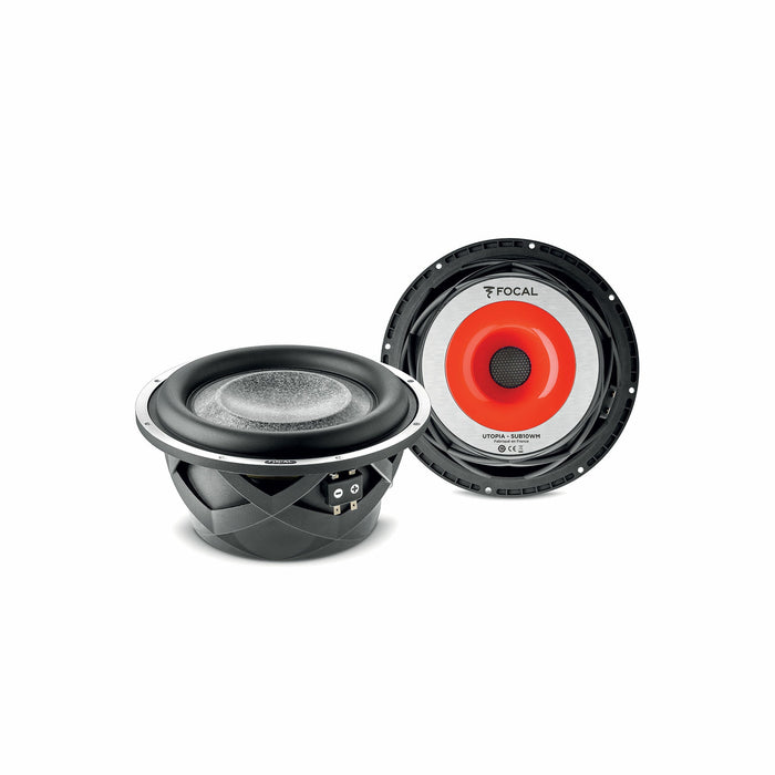 FOCAL 10” Subwoofer Utopia M, 400W Rms Dual 4Ohm, For Sealed Only Enclosure 10-15L, 25Hz - 800Hz | -10WM 10” (each)