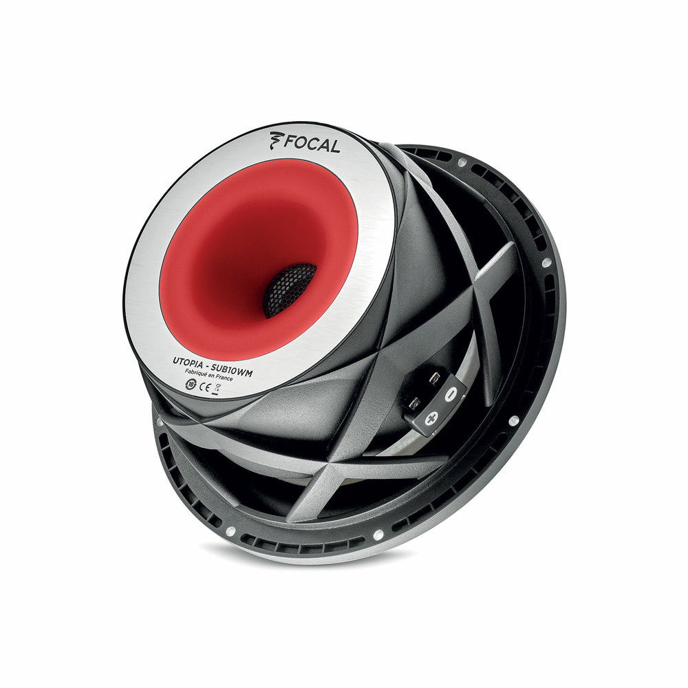 FOCAL 10” Subwoofer Utopia M, 400W Rms Dual 4Ohm, For Sealed Only Enclosure 10-15L, 25Hz - 800Hz | -10WM 10” (each)