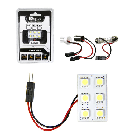 Aerpro IL6SMW 6 X Super SMD Multi-fit Interior Light (White)