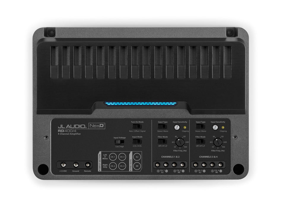 JL Audio RD400/4 4-Channel Class D Full Range Amplifier, 100 W x 4 @ 2 Ω / 75 W x 4 @ 4 Ω – 14.4V