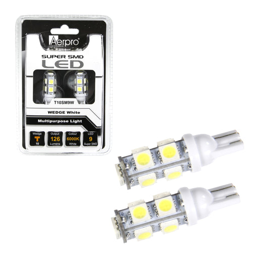Aerpro T10SM9W 9x Super SMD T10 Wedge (White)