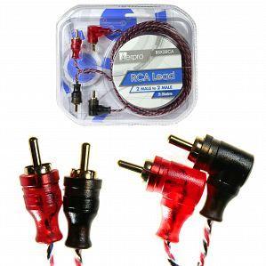 Aerpro BSX2RCA Bassix 2-metre RCA Lead 2 Male to 2 Male Connectors (Right Angle At One End)